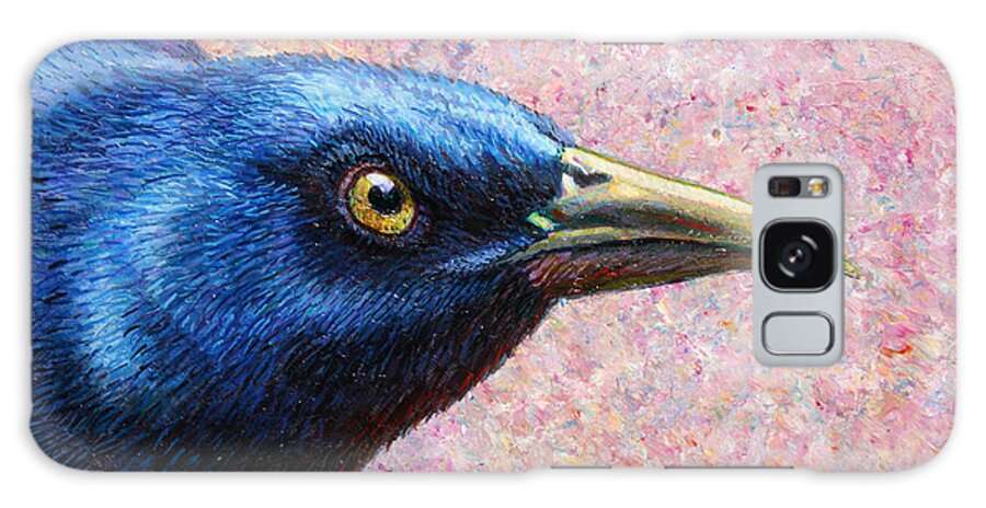 Grackle Galaxy Case featuring the painting Portrait of a Grackle by James W Johnson