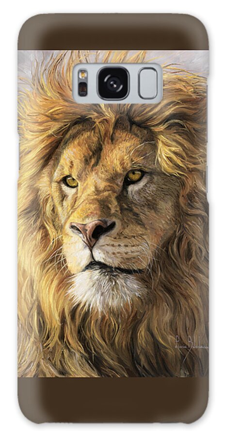 Lion Galaxy Case featuring the painting Portrait Of A Lion by Lucie Bilodeau