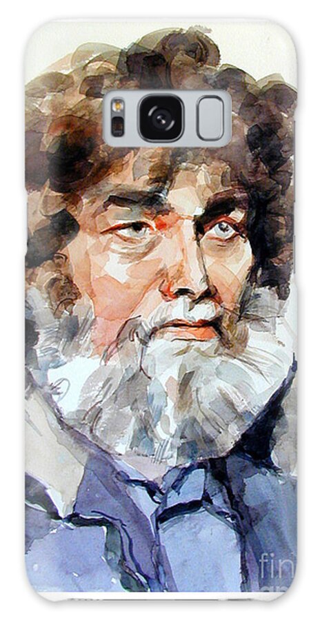 Greta Corens Portraits Galaxy Case featuring the painting Watercolor Portrait of a Sailor by Greta Corens