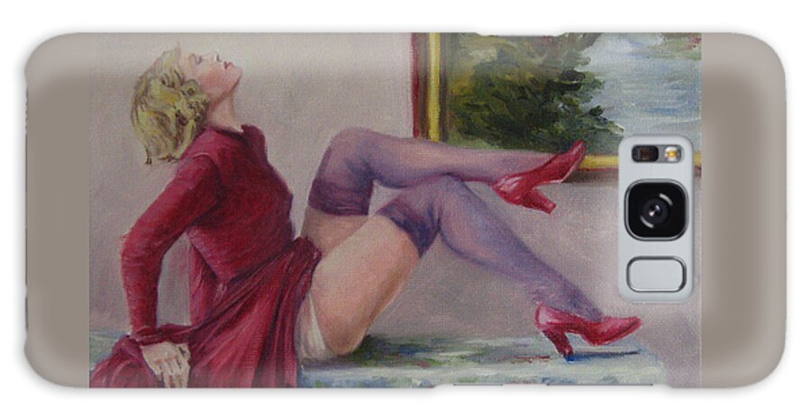 Vintage Galaxy Case featuring the painting Pose by Connie Schaertl