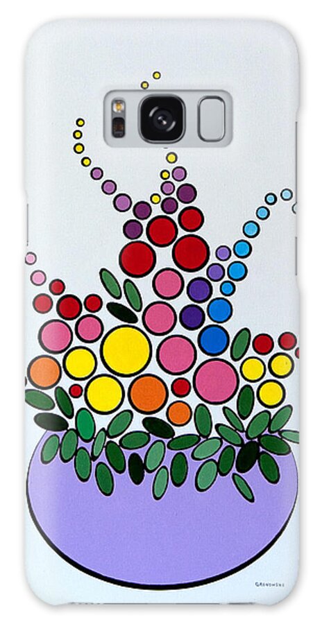 Floral Galaxy Case featuring the painting Potted Blooms - Lavendar by Thomas Gronowski