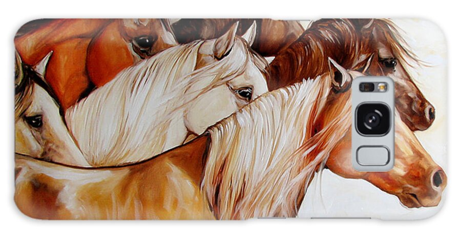 Horse Galaxy S8 Case featuring the painting POWER of SIX by Marcia Baldwin