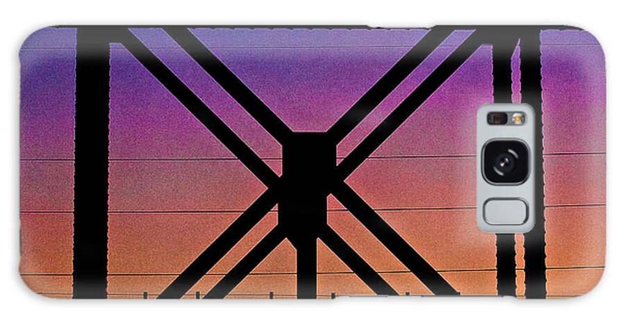 Art Galaxy Case featuring the photograph Powerlines and Girders at Sunset by Robert FERD Frank