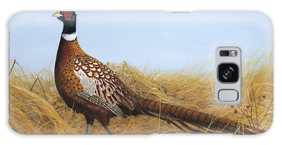 Ring-necked Pheasant Galaxy Case featuring the painting Prairie Splendor by Tammy Taylor