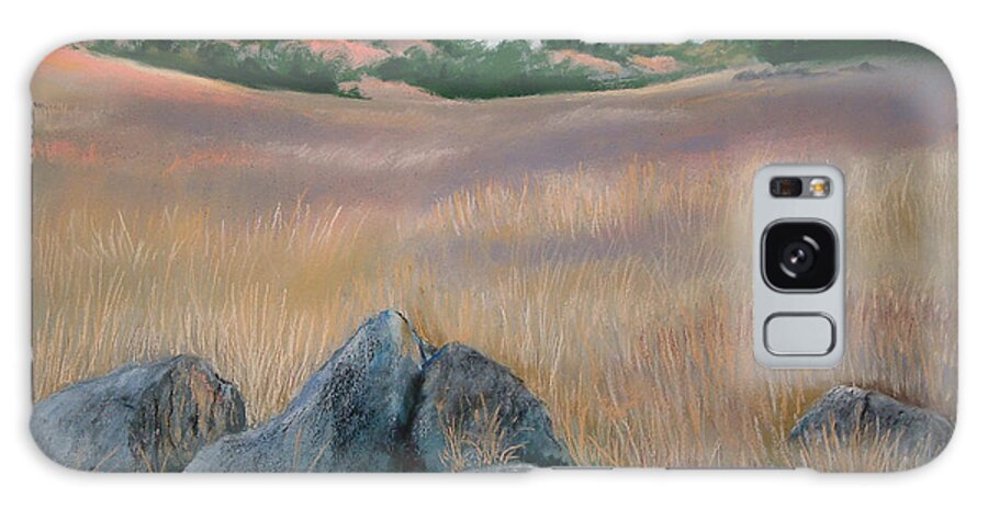 Julian California Meadow Rocks Sunset Golden Nature Landscape Peaceful Galaxy Case featuring the pastel Prairie Sunset by Brenda Salamone