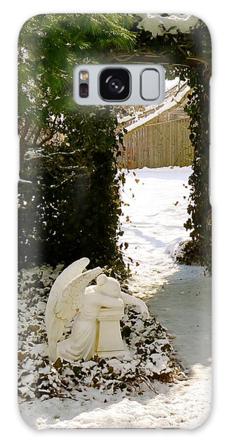 Praying Angel Galaxy Case featuring the photograph Prayer Garden by Nancy Patterson