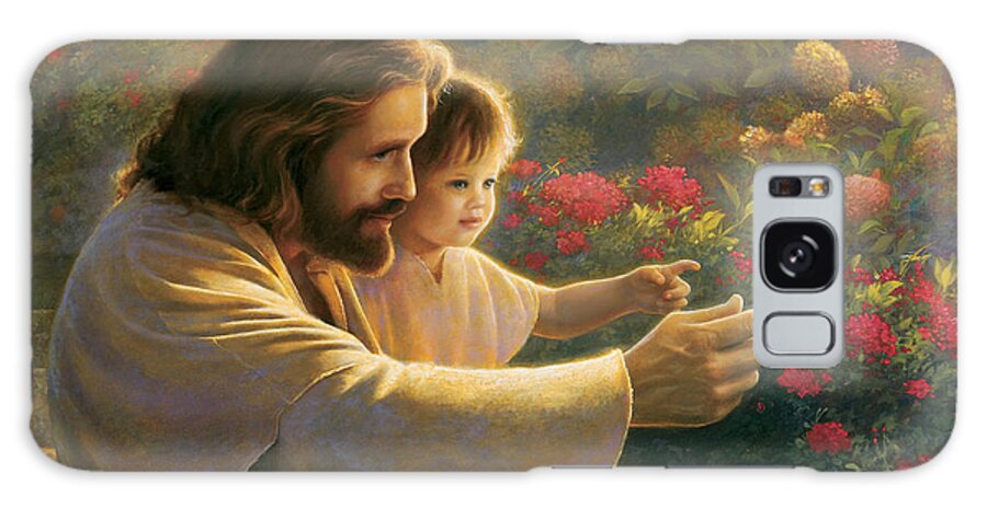 Jesus Galaxy Case featuring the painting Precious In His Sight by Greg Olsen