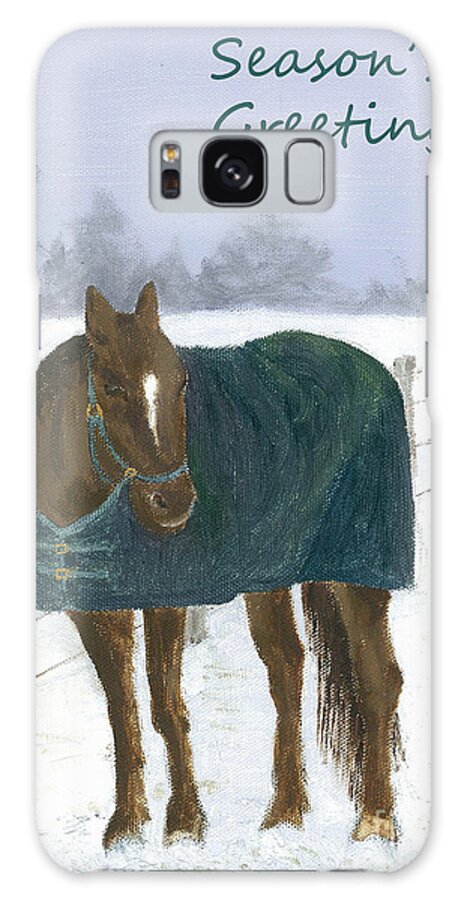 Horse Galaxy Case featuring the painting Prince Seasons Greetings by Laurel Best