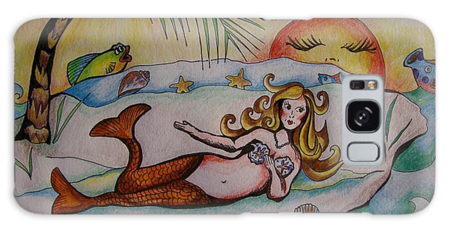 Water Galaxy Case featuring the drawing Private Paradise by Leslie Manley