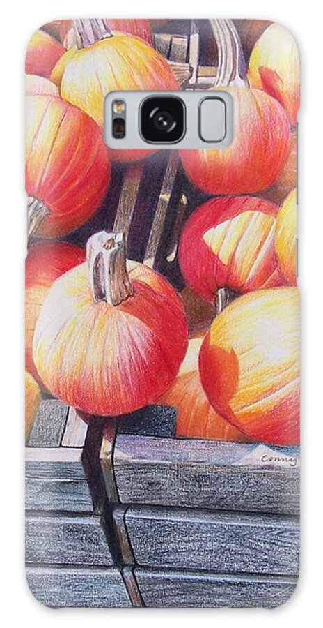 Pumpkins Galaxy S8 Case featuring the painting Pumpkins by Constance Drescher