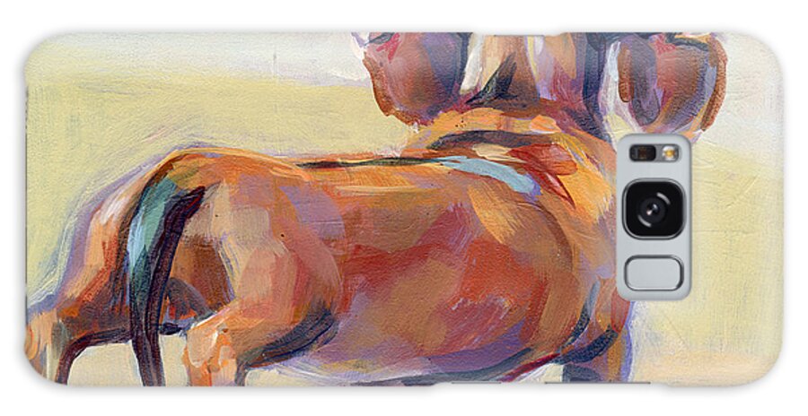Daschund Galaxy Case featuring the painting Puppy Butt by Kimberly Santini