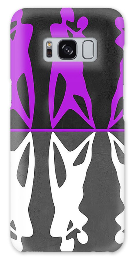 Abstract Galaxy Case featuring the painting Purple and White Dance by Naxart Studio