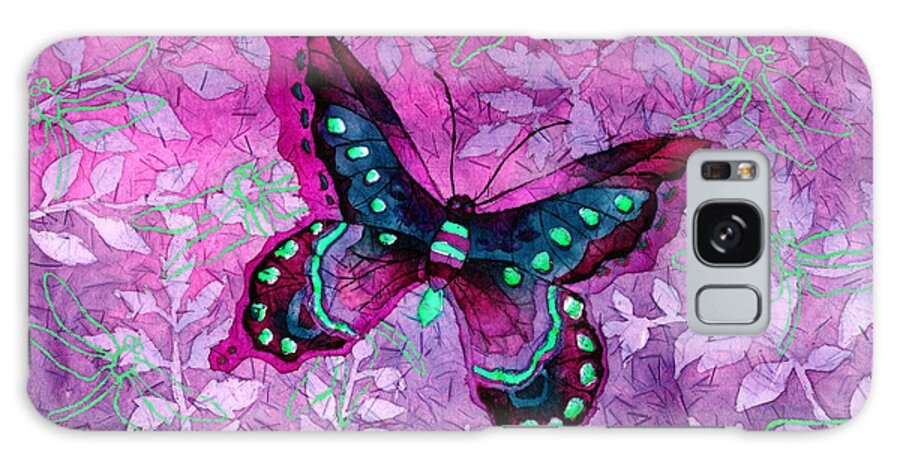 Butterfly Galaxy Case featuring the painting Purple Butterfly by Hailey E Herrera