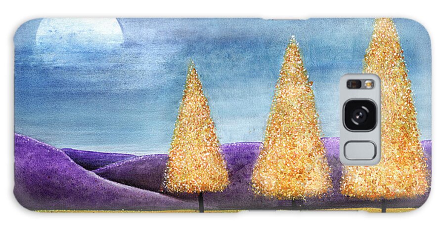 Tree Galaxy Case featuring the painting Purple Hills by Lee Owenby
