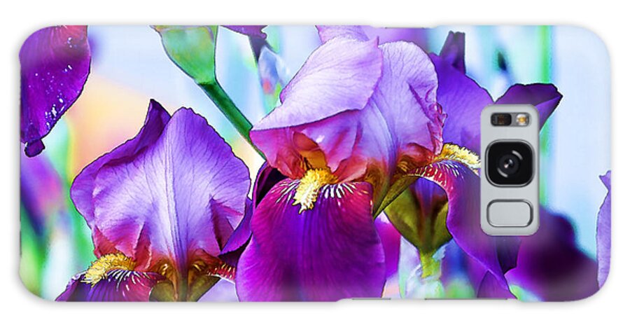 Iris Galaxy Case featuring the photograph Purple Iris Garden by Peggy Collins