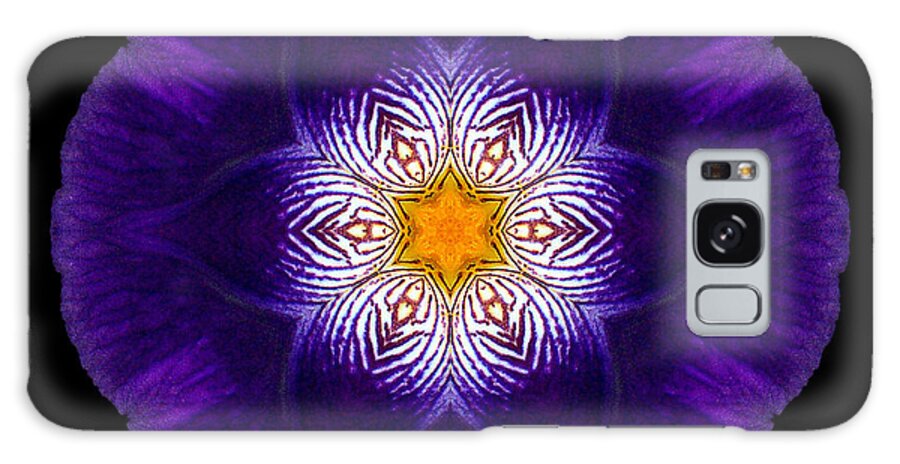 Flower Galaxy Case featuring the photograph Purple Iris II Flower Mandala by David J Bookbinder
