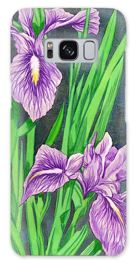 Purple Galaxy Case featuring the painting Purple Iris by Richard De Wolfe