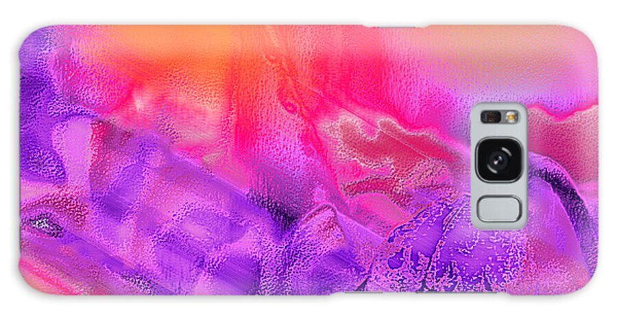 Ebsq Galaxy Case featuring the digital art Purple Orange Pink Abstract by Dee Flouton