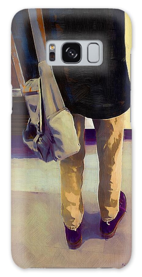 Legs Galaxy Case featuring the painting Purple Shoes at the Museum by RC DeWinter