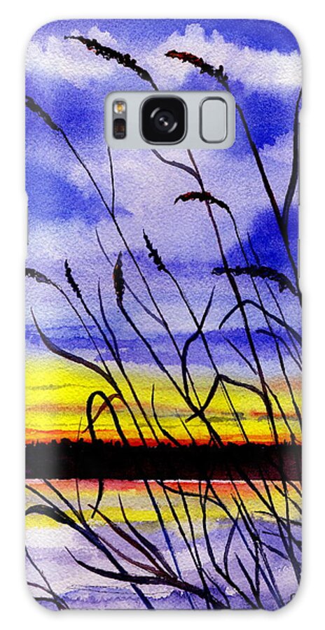 Watercolor Galaxy Case featuring the painting Purple Sunset by Brenda Owen