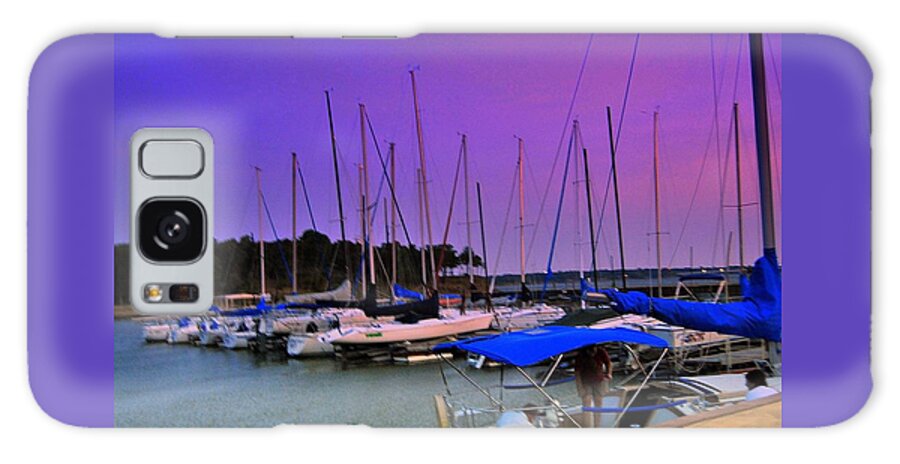 Evening Sailboats Galaxy Case featuring the digital art Putting The Sails To Bed At Sunset by Pamela Smale Williams