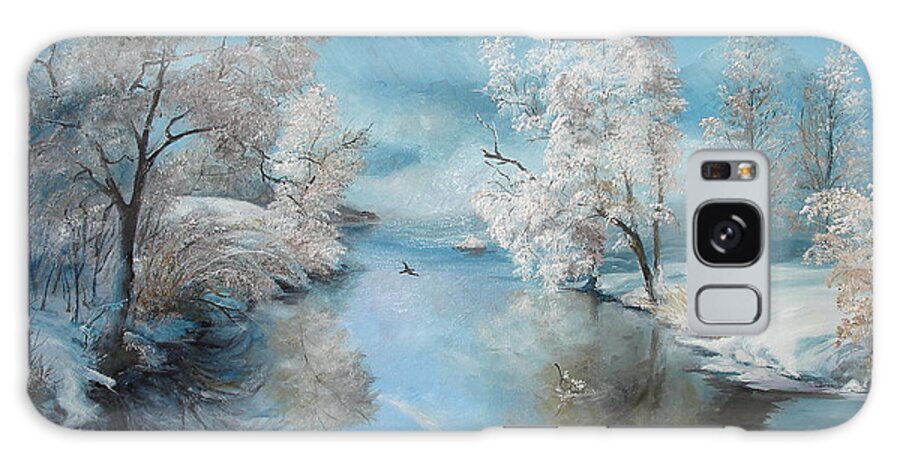 Winter Galaxy Case featuring the painting Quiet Ice by Sorin Apostolescu
