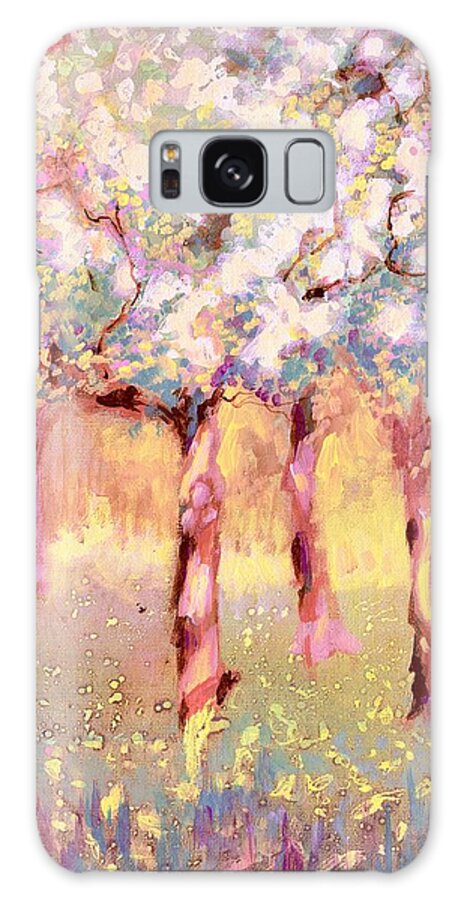 Pink Galaxy S8 Case featuring the painting Quiet by Melissa Herrin