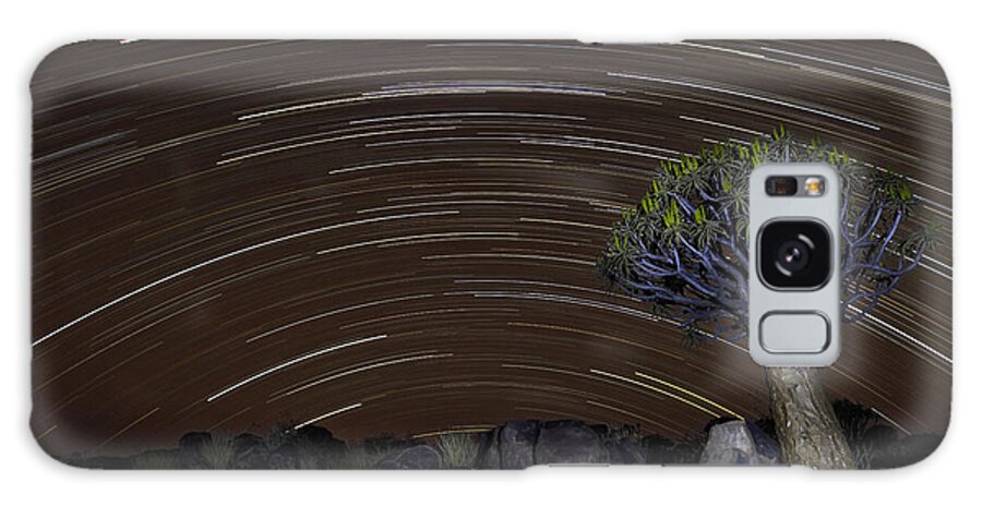 Vincent Grafhorst Galaxy Case featuring the photograph Quiver Tree And Star Trails by Vincent Grafhorst