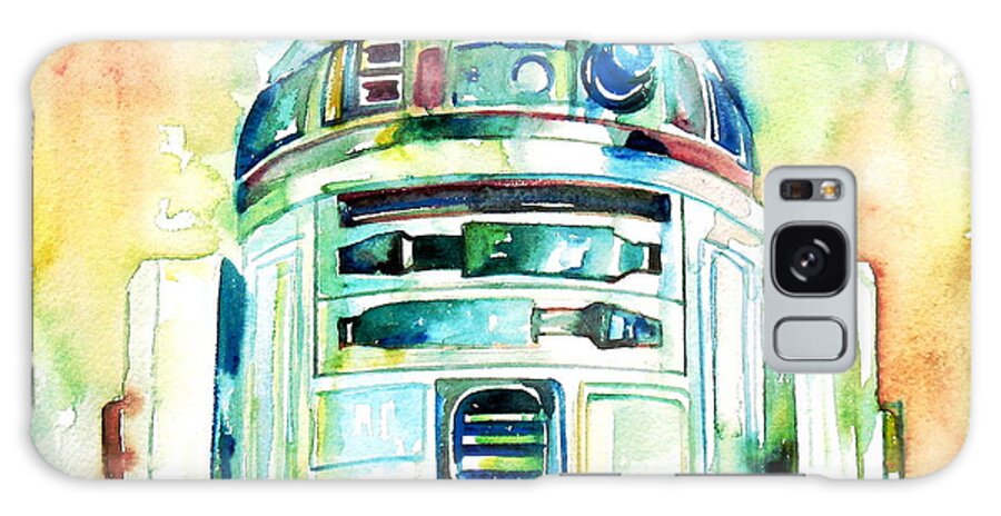 R2-d2 Galaxy Case featuring the painting R2-d2 Watercolor Portrait by Fabrizio Cassetta