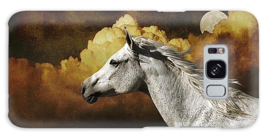 Horse Galaxy Case featuring the photograph Racing the Moon by Karen Slagle