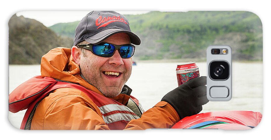 Glacier Bay National Park Galaxy Case featuring the photograph Rafter Enjoying A Beer On The Alsek by Josh Miller Photography