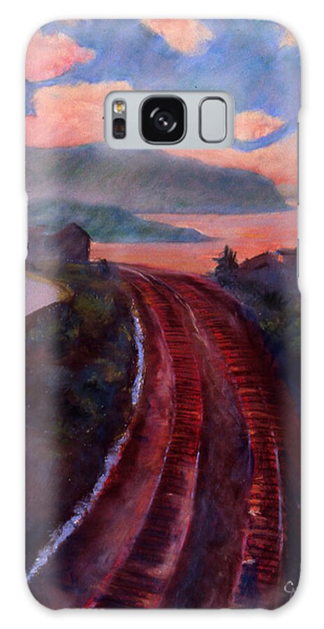 Railroad Galaxy Case featuring the pastel Railroad by Susan Will