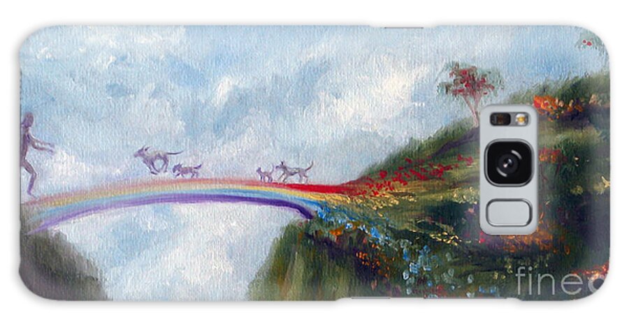 Dog Galaxy Case featuring the painting Rainbow Bridge by Stella Violano