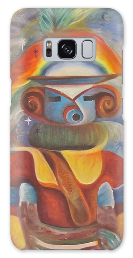 Kachina Galaxy Case featuring the painting Rainbow Kachina by Sherry Strong