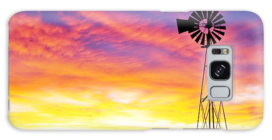 Sunrise Galaxy Case featuring the photograph Rainbow Windmill by Shirley Heier