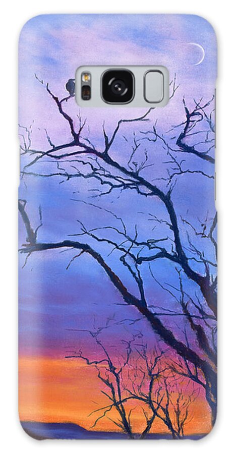 Landscape Galaxy Case featuring the painting Raven's Chat by Marjie Eakin-Petty
