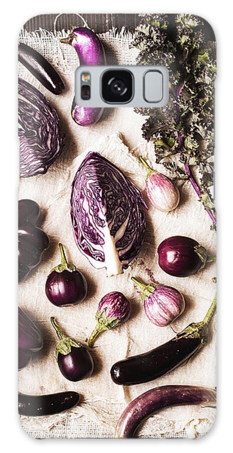 San Francisco Galaxy Case featuring the photograph Raw Purple Vegetables by One Girl In The Kitchen