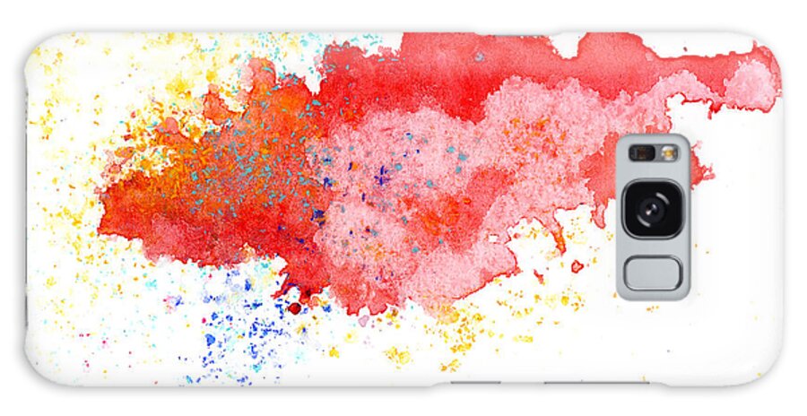 Watercolor Painting Galaxy Case featuring the photograph Red Abstract Painted Splash by Alenchi