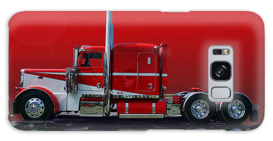 Big Rigs Galaxy Case featuring the photograph Red and White Peterbilt abstract by Randy Harris