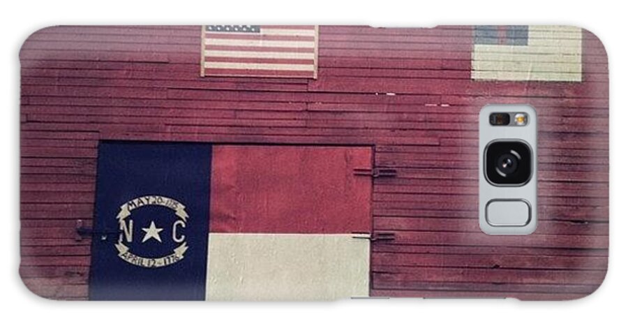 A Galaxy Case featuring the photograph Red Barn With Painted Flags by Paul Cutright