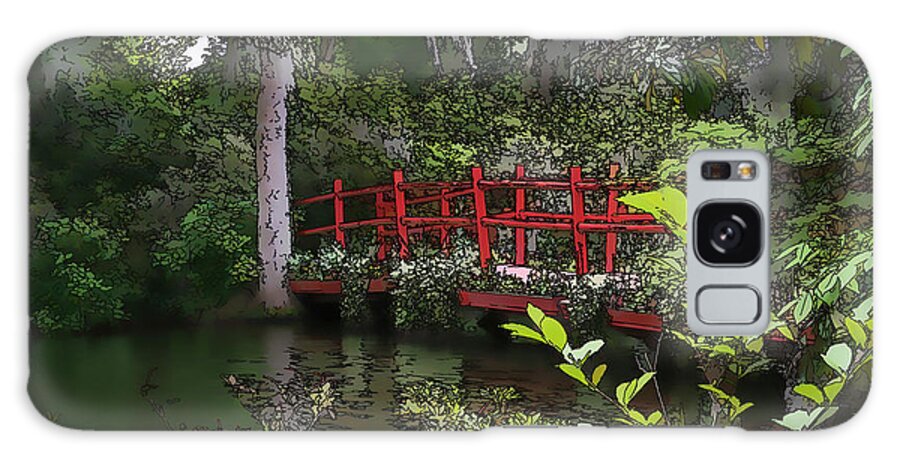 Swamp Galaxy Case featuring the photograph Red Bridge by Mary Underwood