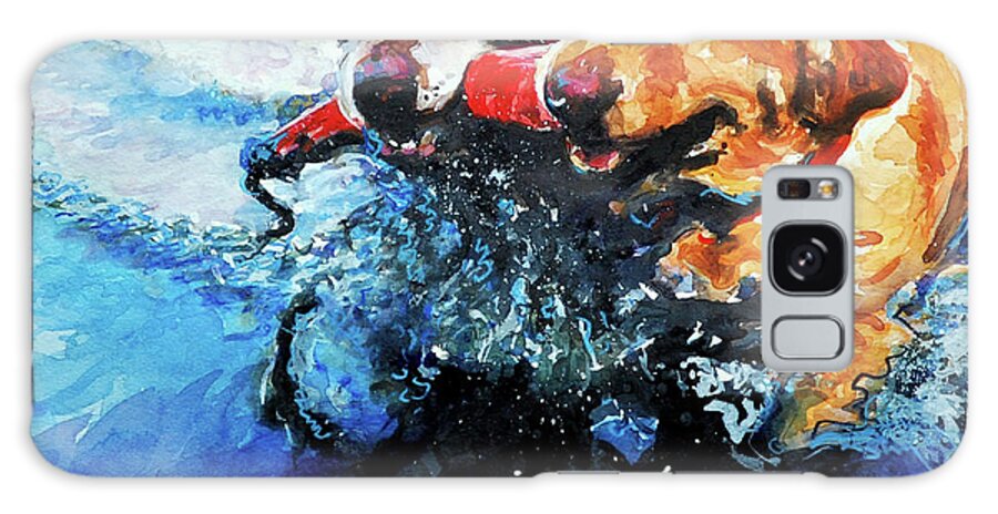 Labrador Retrievers Galaxy Case featuring the painting Red Bumper by Molly Poole