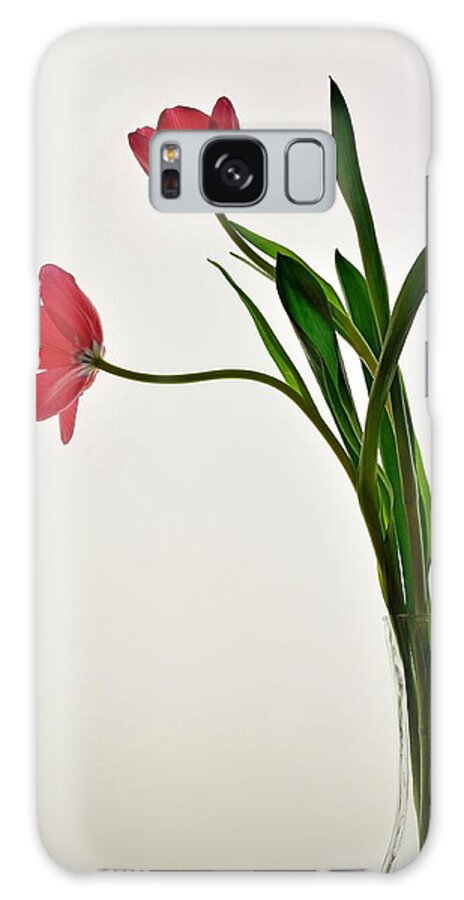 Flower Galaxy S8 Case featuring the photograph Red Flowers in Glass Vase by Phyllis Meinke