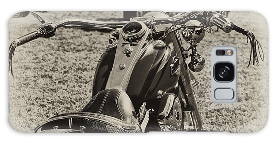Motorcycle Galaxy Case featuring the photograph Red Harley Davidson by Wilma Birdwell