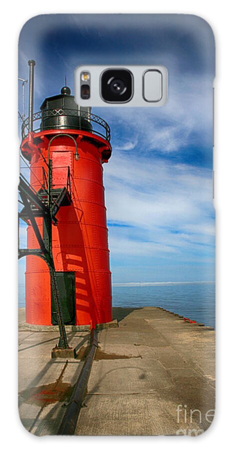 Lighthouse Galaxy Case featuring the photograph Red Lighthouse by Timothy Johnson