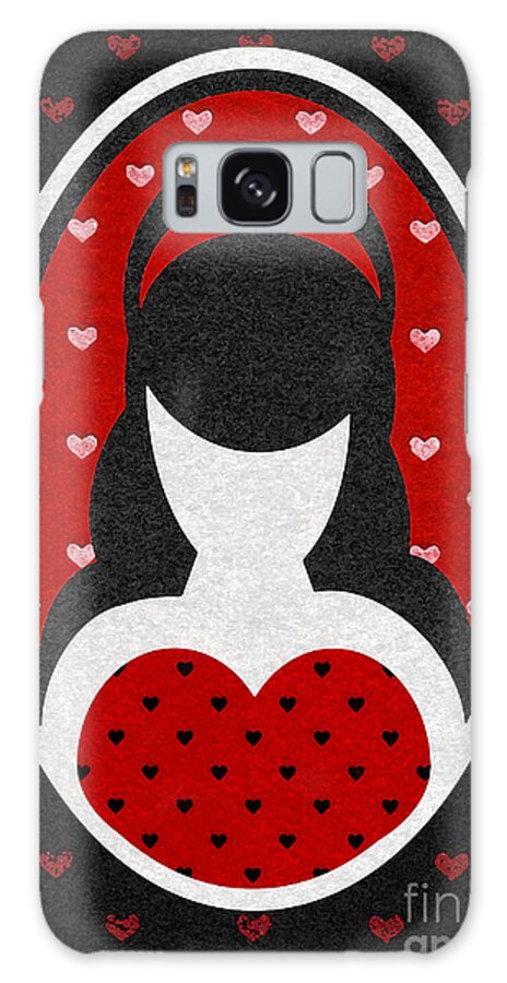 Love Hearts Galaxy S8 Case featuring the digital art Red Love Heart Girl by Roseanne Jones