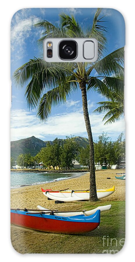 Nawiliwili Galaxy Case featuring the photograph Red Outrigger Canoe in Kauai by David Smith
