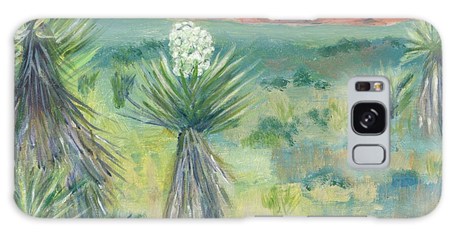 Nevada Galaxy Case featuring the painting Red Rock Canyon with Yucca by Linda Feinberg