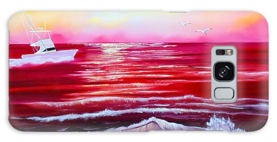 Ocean Paintings Galaxy Case featuring the painting Red Seas by Kevin Brown