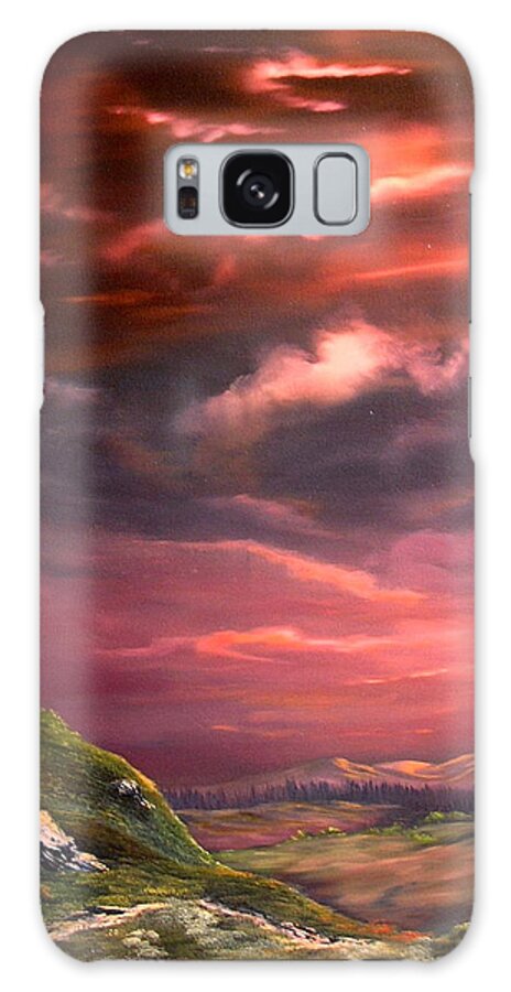 Scotland Galaxy S8 Case featuring the painting Red Sky At Night by Jean Walker